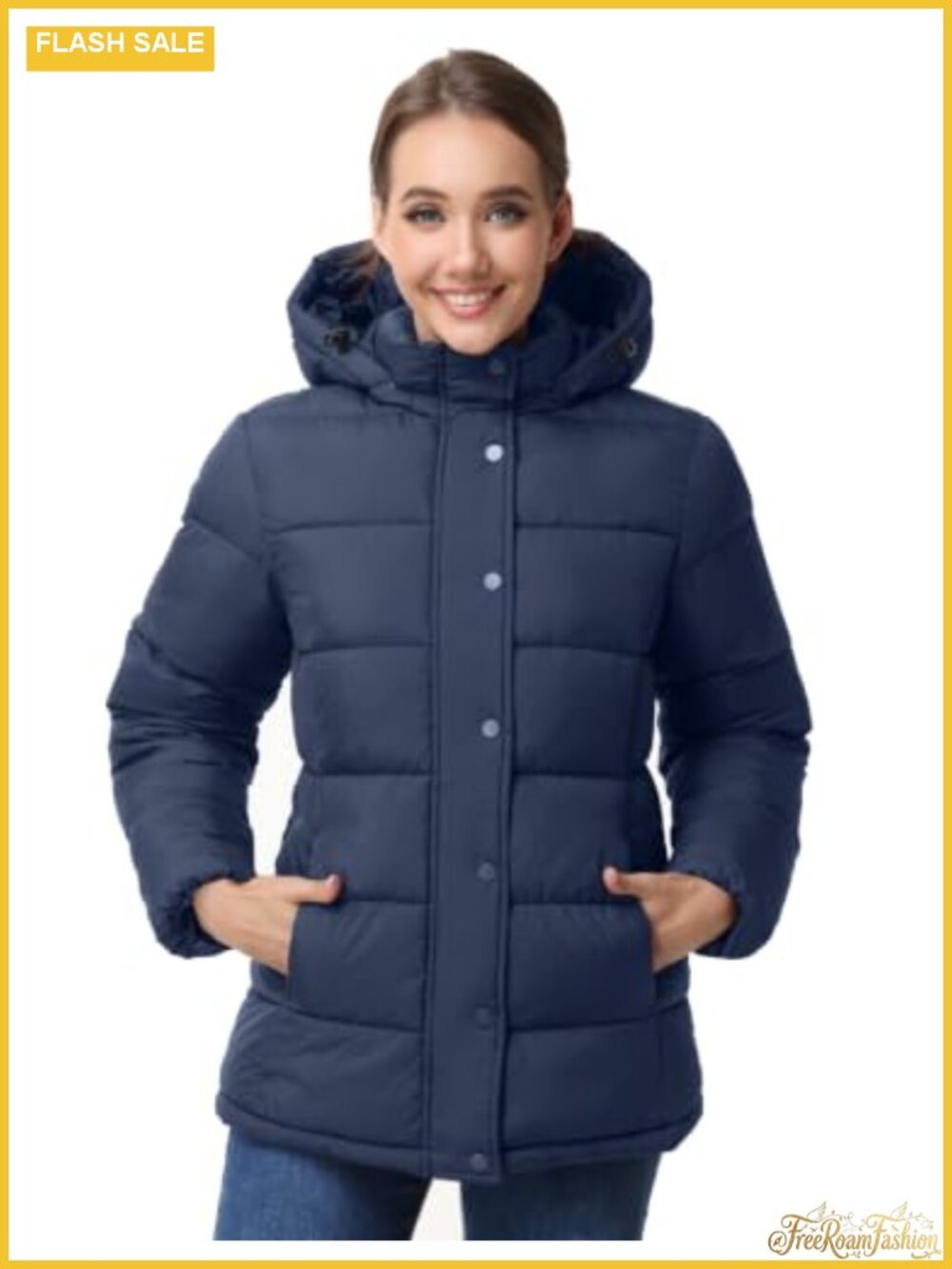 Women's Winter Puffer Jacket Hooded Windproof Padded Coat